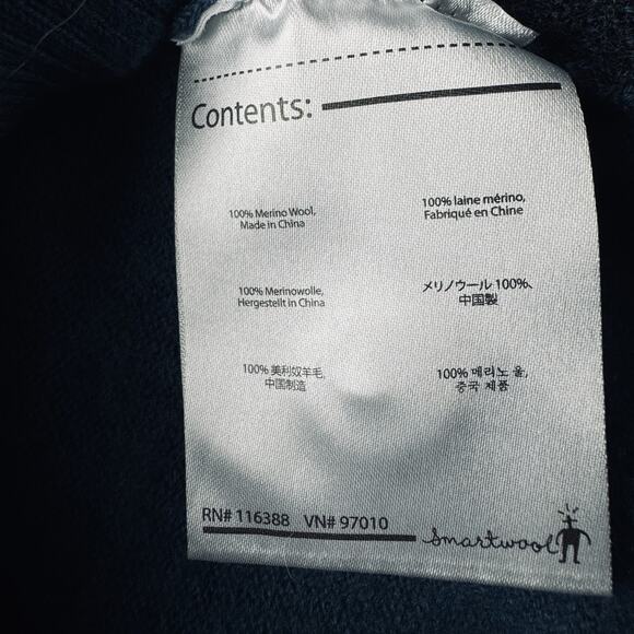 Smartwool Women's Blue Long Sleeve Cozy Merino Wool Sweater V Neck Top - Picture 8 of 9